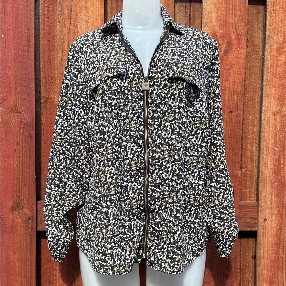 Michael Kors Black and White Camouflage Jacket Size L/XL